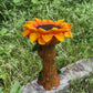 Resin Sunflower Bird Drinker Ornament Outdoor Garden Decoration for Birds to Use