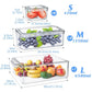 10PCS Clear PET Refrigerator Storage Box Food Grade Fruit Freezer Organizer Set
