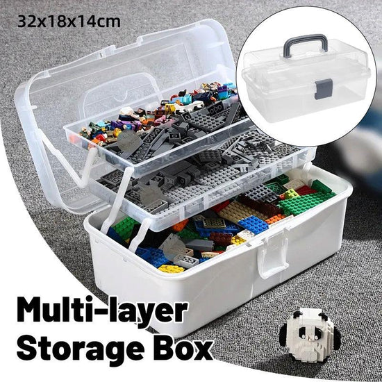 Translucent Three Layer Toolbox Multifunctional Folding Storage Box Organizer