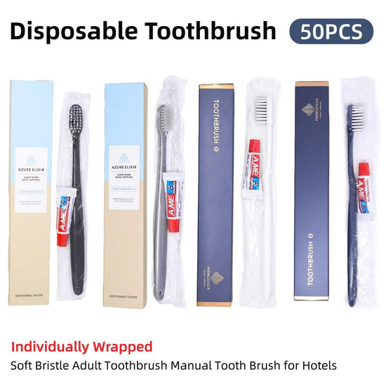Star Hotel Toiletries Toothbrush and Toothpaste Set for Guesthouse Travel Use - B