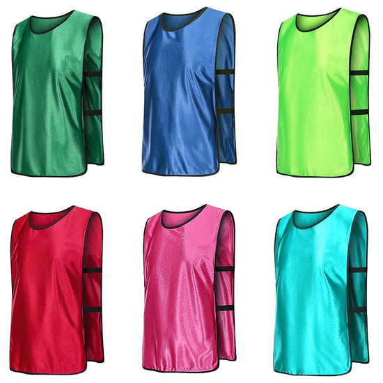 6X Sports Training Bibs Soccer Vests Group Team Bibs Basketball Cricket Football - Grass Green-L