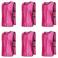 6X Sports Training Bibs Soccer Vests Group Team Bibs Basketball Cricket Football - Pink-L