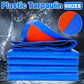 Waterproof Plastic Tarp Cover Heavy Duty Ground Sheet Rainproof Dustproof Blue - 3x4m