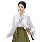 Spring Autumn Hanfu Set for Women Improved Daily Wear Commuting Horse Skirt - Blouse-S