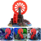 Resin Aquarium Windmill Ornament with Spinning Wheel for Fish Tank