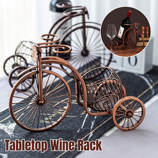 Vintage Tricycle Wine Rack Home Decoration Wine Organizer Ornament Holder