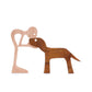 Handmade Wooden Statue Sitting Family and Dog Craft Home Decor - B07