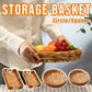 2pcs Rattan Fruit Tray Decorative Storage Trays Multipurpose Shelving Organizer - Circle