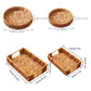 2pcs Rattan Fruit Tray Decorative Storage Trays Multipurpose Shelving Organizer - Square