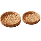 2pcs Rattan Fruit Tray Decorative Storage Trays Multipurpose Shelving Organizer - Square