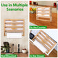 Wall Mounted Plastic Wrap Cutter Bamboo Multi Cell Kitchen Storage Box Organizer