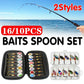 10/16PCS Fishing Lure Spinners Baits Spoon Set with Tackle Bag Trout Bass Tackle - A(16PCS)