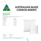 Luxor Four Pack 65x65cm Aus Made Hotel Cushion Inserts Premium Memory Resistant Filling