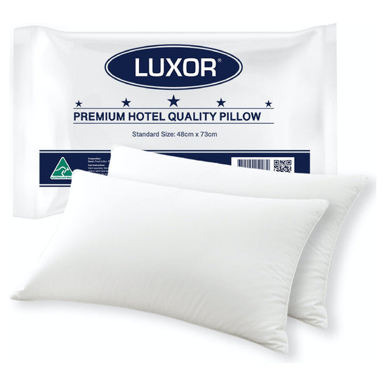 Luxor Australian Made Hotel Quality Pillow Standard Size Twin Pack