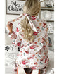 White Christmas Pattern Long Sleeve Shirt and Pants Pajama Set - M