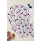 White Christmas Deer Printed Shirt and Shorts Lounge Set - L