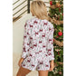 White Christmas Deer Printed Shirt and Shorts Lounge Set - S