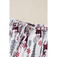 White Christmas Deer Printed Shirt and Shorts Lounge Set - S