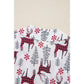 White Christmas Deer Printed Shirt and Shorts Lounge Set - S