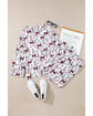 White Christmas Printed Shirt and Pants Pajama Set - L