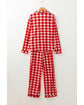 Fiery Red Christmas Plaid Print Shirt and Pants Pajama Set - L
