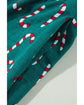 Green Christmas Candy Cane Printed Top and Pants Lounge Set - L