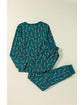 Green Christmas Candy Cane Printed Top and Pants Lounge Set - XL