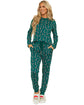 Green Christmas Candy Cane Printed Top and Pants Lounge Set - XL