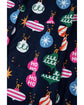 Navy Blue Colorful Christmas Lights Print Shirt and Pants Pajama Set - 2XL