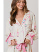 Azura Exchange White Christmas Wine Glass Print Bow Knot Two Piece Pajama Set - L