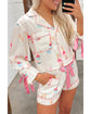 Azura Exchange White Christmas Wine Glass Print Bow Knot Two Piece Pajama Set - L