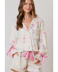 Azura Exchange White Christmas Wine Glass Print Bow Knot Two Piece Pajama Set - L