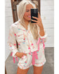 Azura Exchange White Christmas Wine Glass Print Bow Knot Two Piece Pajama Set - L