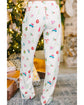 White Christmas Print Lapel Shirt and Pants Sleepwear - L