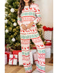 Bright White Christmas Print Pullover and Pants Lounge Set - M