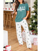 Skobeloff Christmas Tree Print Tee and Pants Lounge Set - S