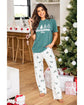 Skobeloff Christmas Tree Print Tee and Pants Lounge Set - XL