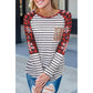 Azura Exchange Christmas Striped Patchwork Long Sleeve Top - S