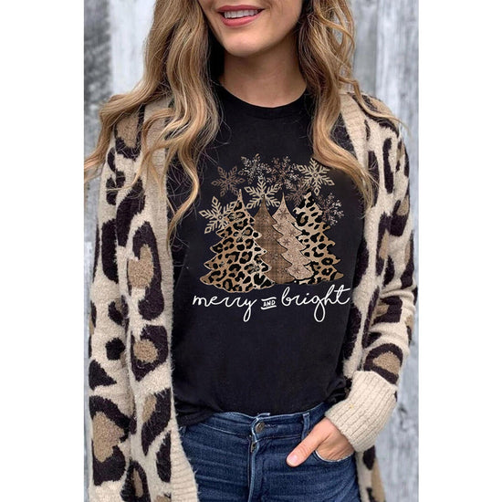 Azura Exchange Leopard Christmas Tree Graphic Print T-Shirt - 2XL