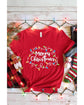 Red Merry Christmas Lights Print Crew Neck T Shirt - XL