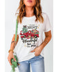 White Christmas Pattern Slogan Print Crew Neck T Shirt - M