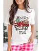 White Christmas Pattern Slogan Print Crew Neck T Shirt - XL