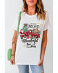 White Christmas Pattern Slogan Print Crew Neck T Shirt - XL