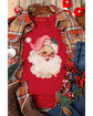 Red Christmas Santa Claus Print Crew Neck T Shirt - M