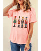 Pink Cute Nutcracker Graphic Crewneck Christmas T Shirt - S