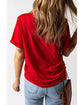 Red Christmas MERRY Graphic Cuffed Sleeve T Shirt - XL