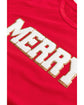 Red Christmas MERRY Graphic Cuffed Sleeve T Shirt - XL
