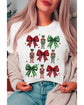 White Bowknot Nutcracker Printed Crewneck Christmas T Shirt - 2XL