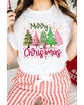 White Merry Christmas Holiday Vibe Graphic Crewneck T Shirt - 2XL