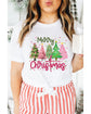 White Merry Christmas Holiday Vibe Graphic Crewneck T Shirt - 3XL